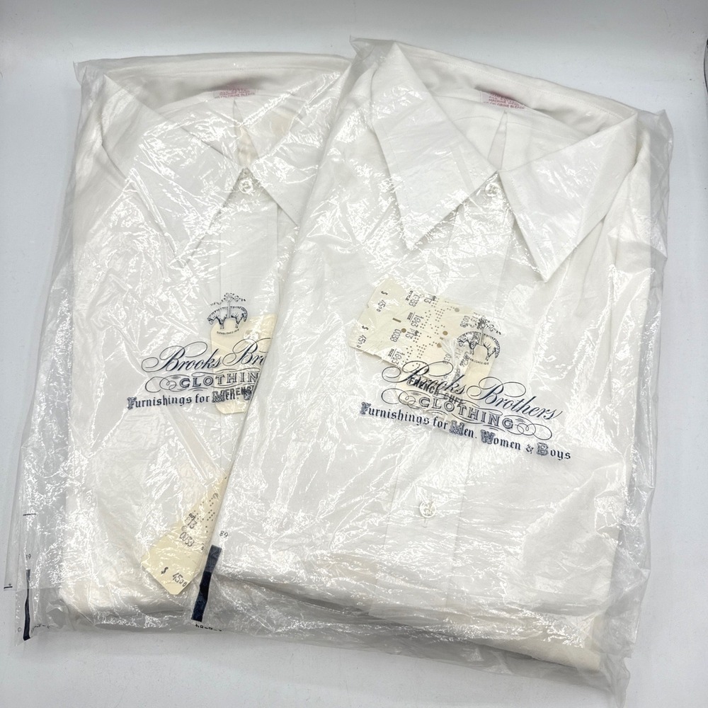 Brooks Brothers Dress Shirt Mens 16.5-3 White French Cuff Vtg Makers Sanforized
